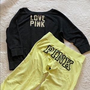 PINK sweatshirt & sweatpants combo